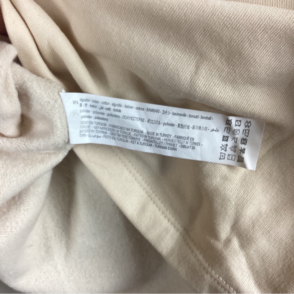 Zara Women’s Puff Sleeve Beige Cropped Crew Neck Pullover Sweatshirt Top S - NWT - Picture 10 of 10